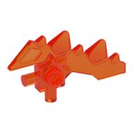 Weapon Blade with Spikes and Two Bars Trans-Neon Orange