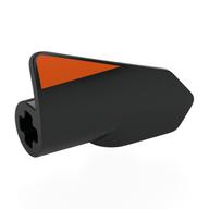 Technic Panel Fairing #7 3L Very Small Smooth, Side A with Orange Stripe print Black