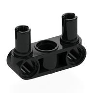 Technic Pin Connector Hub Perpendicular 3L with 2 Pins Black