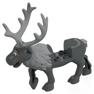 Animal, Reindeer, with Light Bluish Grey Antlers, Fur pattern (Sven) Dark Bluish Gray
