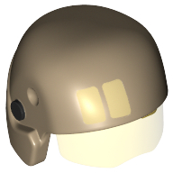 Helmet with Visor Resistance Trooper, Trans-Yellow Visor, Tan Rectangles and Black Circles Print Dark Tan