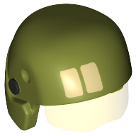 Helmet with Visor Resistance Trooper, Trans-Yellow Visor, Tan Rectangles and Black Circles Print Olive Green
