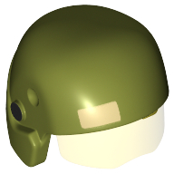 Helmet with Visor Resistance Trooper, Trans-Yellow Visor, Tan Rectangle and Black Circles Print Olivgrün