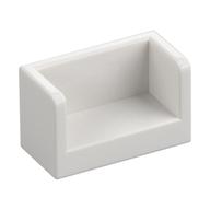 Panel 1 × 2 × 1 with Rounded Corners and 2 Sides White