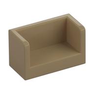 Panel 1 × 2 × 1 with Rounded Corners and 2 Sides Dunkelbeige