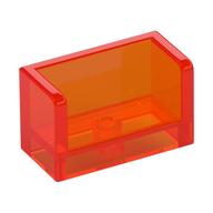 Panel 1 × 2 × 1 with Rounded Corners and 2 Sides Trans-Neon Orange