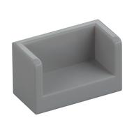 Panel 1 × 2 × 1 with Rounded Corners and 2 Sides Light Bluish Gray