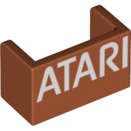Panel 1 × 2 × 1 with Rounded Corners and 2 Sides with White 'ATARI' print Dunkelorange
