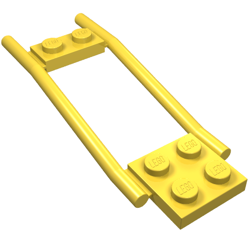 Animal / Creature Accessory, Horse Hitching, 1 × 2 Plate and 2 × 2 Plate [Studded] Gelb