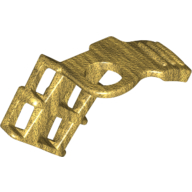 Minifig Neckwear Armor Shoulder Pad Single with Scabbard for 2 Katanas, 3 Lines Perlgold