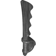 Weapon Sword / Cutlass Serrated with Skull Hand Guard Pearl Titanium