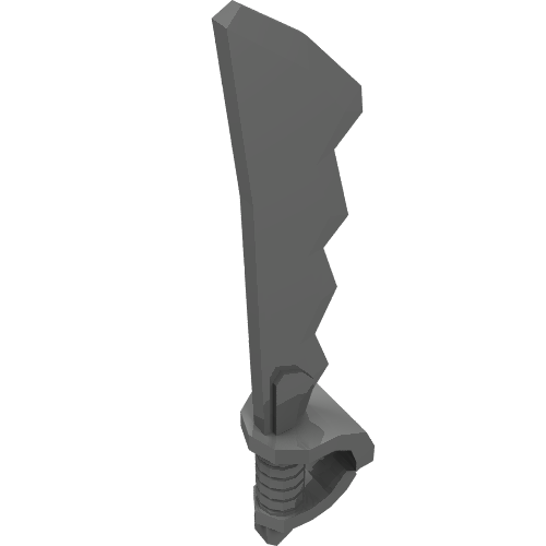 Weapon Sword / Cutlass Serrated with Skull Hand Guard Pearl Dark Gray