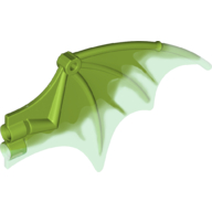 Creature Body Part, Dragon Wing 13 × 8, with Marbled Trans-Bright Green Pattern Lime