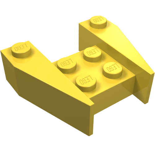 Brick Wedged 3 × 4 [No Stud Notches] Yellow