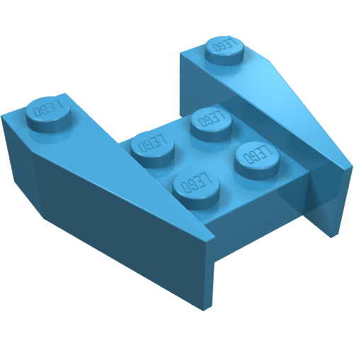 Brick Wedged 3 × 4 [No Stud Notches] Maersk Blue