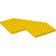 Wedge Plate 10 × 10 with 4 × 4 Cutout and Cut Corner Yellow