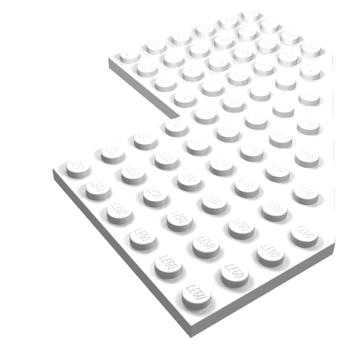 Wedge Plate 10 × 10 with 4 × 4 Cutout and Cut Corner White