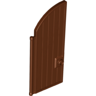 Door, Gate 1 × 4 × 7 2/3 with Curved Top Rotbraun