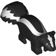 Animal, Skunk, White Fur Print Schwarz