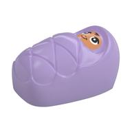 Bundled Child / Papoose with Nougat Face, Eyes with White Pupils Print in Lavender