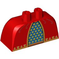 Lower Body, Skirt Wide with Side Hoops (Panniers) with Blue and Gold Fabric with Hearts and Diamonds Print Rot