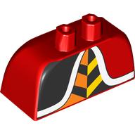 Lower Body, Skirt Wide with Side Hoops (Panniers) with Black/Yellow/Orange Decoration, White Trim print Rot
