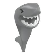 Mask Shark Head with Tail and Fin with Eyes and White Teeth Print Hellblaugrau