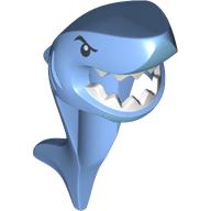 Mask Shark Head with Tail and Fin with Eyes and White Teeth Print Medium Blue