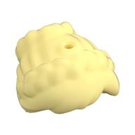 Hair Braids Pulled Back to Bun with Holes on Top and Back Bright Light Yellow