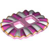 Minifig Hipwear Ruffled Ballerina Tutu with White and Dark Pink Panels, Silver Stars, and Orange Border Print Bright Pink