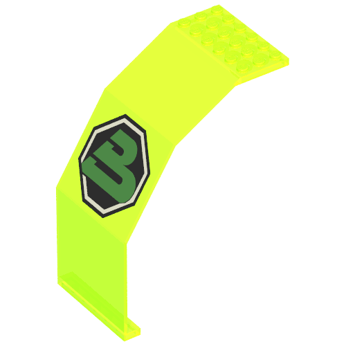Panel 10 × 6 × 11 with Blacktron II Logo Print Trans-Neon Green