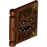 Book Cover with Monster Face Print Rotbraun