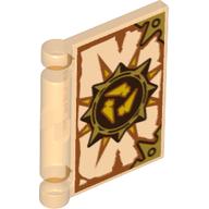 Book Cover with 3 Bone Shards in 8 Pointed Star Print Trans-Orange