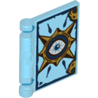 Book Cover with Eye in 8 Pointed Star Print Trans-Dark Blue