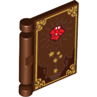 Book Cover with Gold Border and Red Crystal Print Rotbraun