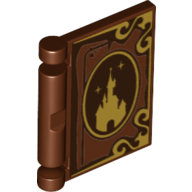 Book Cover with Disney Castle Print Rotbraun