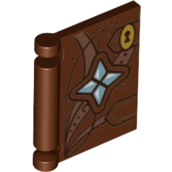 Book Cover With 4 Stones and Keyhole Print Reddish Brown