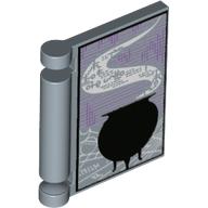 Book Cover with Black Cauldron, White Smoke print Sand Blue