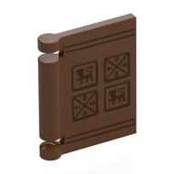 Book Cover with Leather Cover, Symbols print Rotbraun