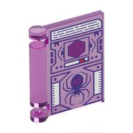 Book Cover with Computer Screen, Dark Blue Spider, Red Portal print Transparent-Dunkelrosa