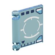 Book Cover with White HUD, Target, and Dark Blue Graphs Print Transparent-Hellblau