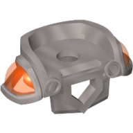 Minifig Neckwear Armor Breastplate with Pentagonal Hole in Front and 2 Studs on Back with Trans-Neon Orange Shoulder Pads Pattern Flat Silver