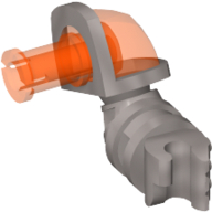 Arm Left with Trans-Neon Orange Shoulder and Pin (Nexo Knights Axl) Flat Silver