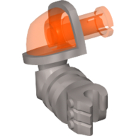 Arm Right with Trans-Neon Orange Shoulder and Pin (Nexo Knights Axl) Mattsilber