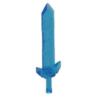 Weapon Sword Long with Angular Crossguard Flat Silver Pattern Trans-Dark Blue