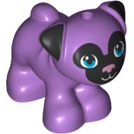 Animal, Dog, Pug - Standing with Blue Eyes, Black Face and Ears, and Pink Nose Print [No Color/Any Color]