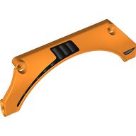 Technic Panel Car Mudguard Arched 15 × 2 × 5 with Vent Grille Print Model Right Side Orange