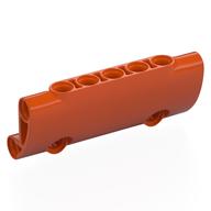 Technic Panel Curved 7 × 3 with 2 Pin Holes through Panel Surface Rotorange