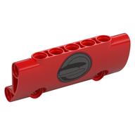 Technic Panel Curved 7 × 3 with 2 Pin Holes through Panel Surface with Gas-Cap print Red