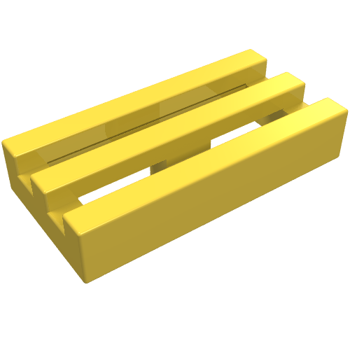 Tile Special 1 × 2 Grille without Bottom Groove Gelb